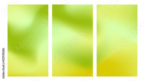 Abstract background with nature green  colors gradient. Collection set spring season colors, design for vertical background banner or social media.