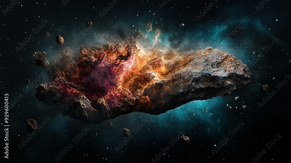 Obraz premium Closeup shot of a space rock - Generative AI