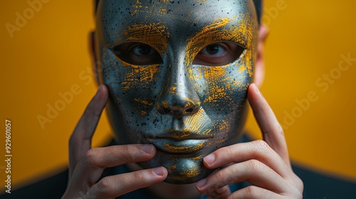 portrait of a woman with mask Crippling impostor syndrome mask of  competence  
