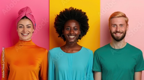 Diverse group of people from different ethnicities and backgrounds in a vibrant modern setting showcasing the concept of inclusivity and unity within a multicultural community