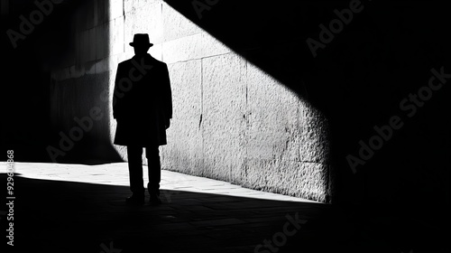 Silhouette of a man in a dark place