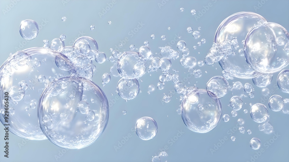 Soda bubbles and drops of water Soda bubbles and drops of water