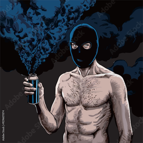 vector of football supporters in ultras style