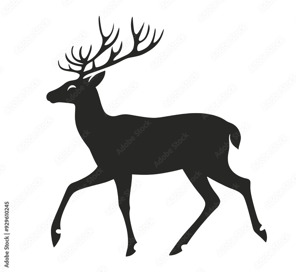 Deer silhouette illustration isolated on transparent background Deer silhouette illustration isolated on transparent background