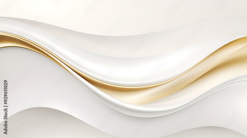 Abstract white and gold waves background. Abstract white and gold waves background.