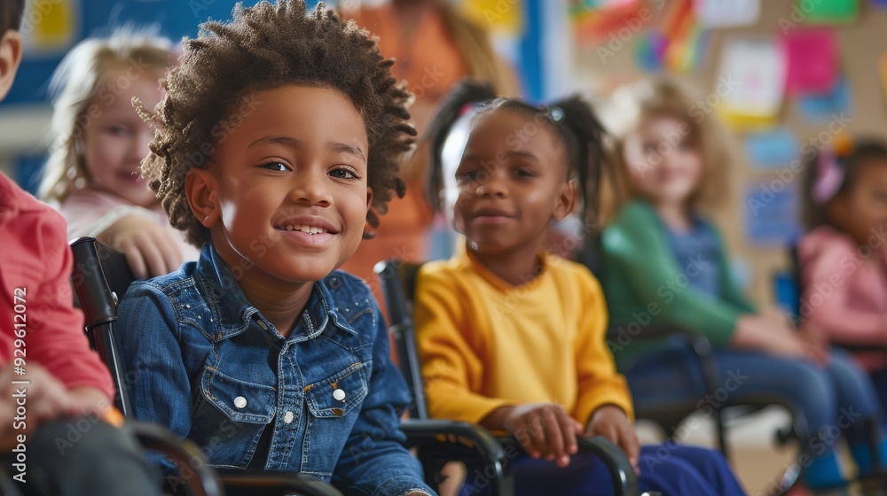 custom made wallpaper toronto digitalGroup of children of different abilities in a classroom learning about diversity