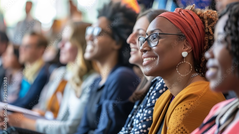 Group of diverse individuals at a conference on diversity and inclusion in the workplace Group of diverse individuals at a conference on diversity and inclusion in the workplace