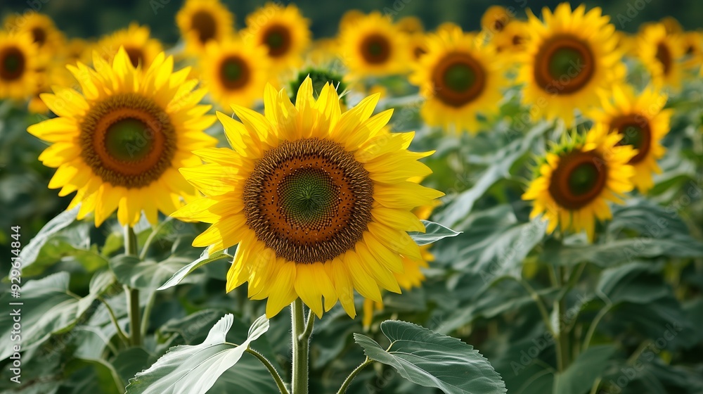 A vibrant field of sunflowers in full bloom, showcasing nature's beauty and color. A vibrant field of sunflowers in full bloom, showcasing nature's beauty and color.