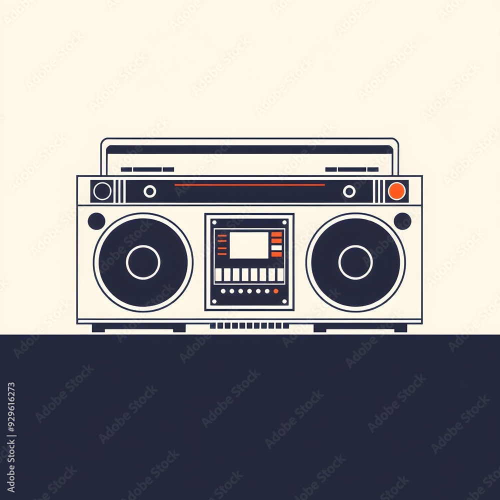 Obraz premium Retro Boombox: A Blast from the Musical Past