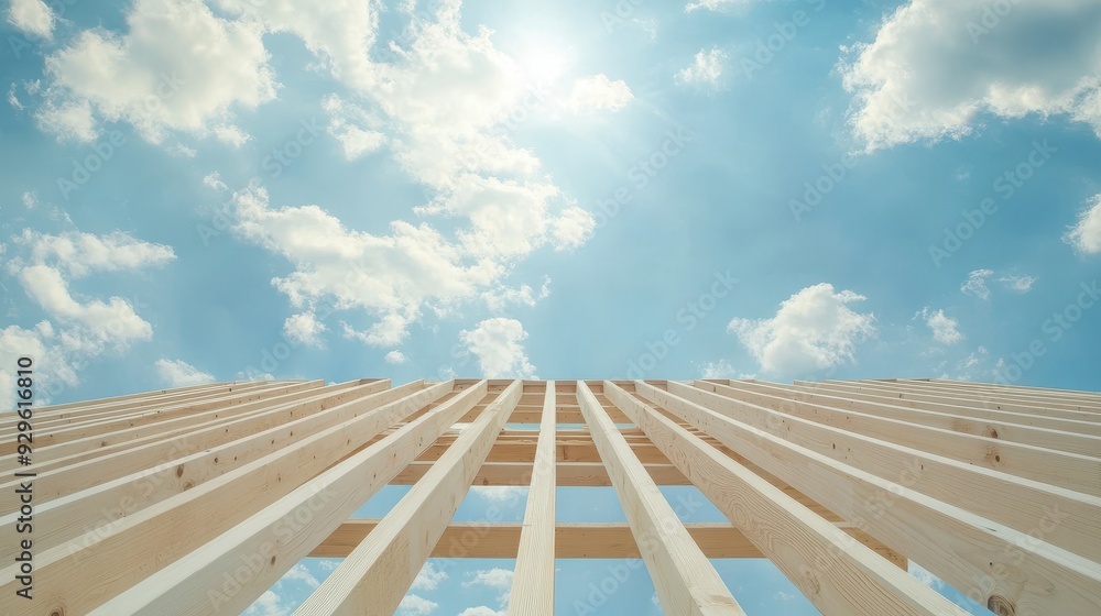 Obraz premium The sky is blue with a few clouds and the sun is shining brightly