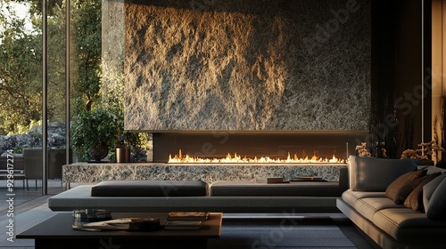 A collection of elegant fireplaces showcasing various styles and designs, each featuring unique architectural elements and materials. The range includes classic, modern, and rustic designs,  photo