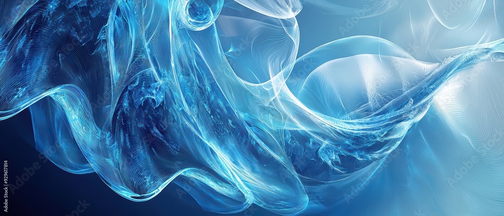 Naklejka premium Beautiful 3d abstract blue desktop wallpaper for ratio 21:9