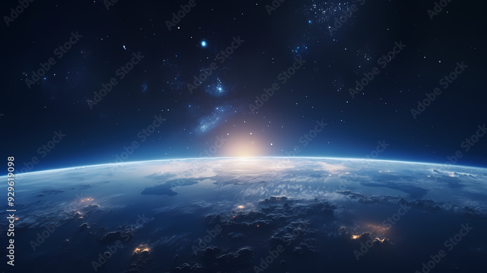 Earth in space, planet from the perspective of the universe Earth in space, planet from the perspective of the universe