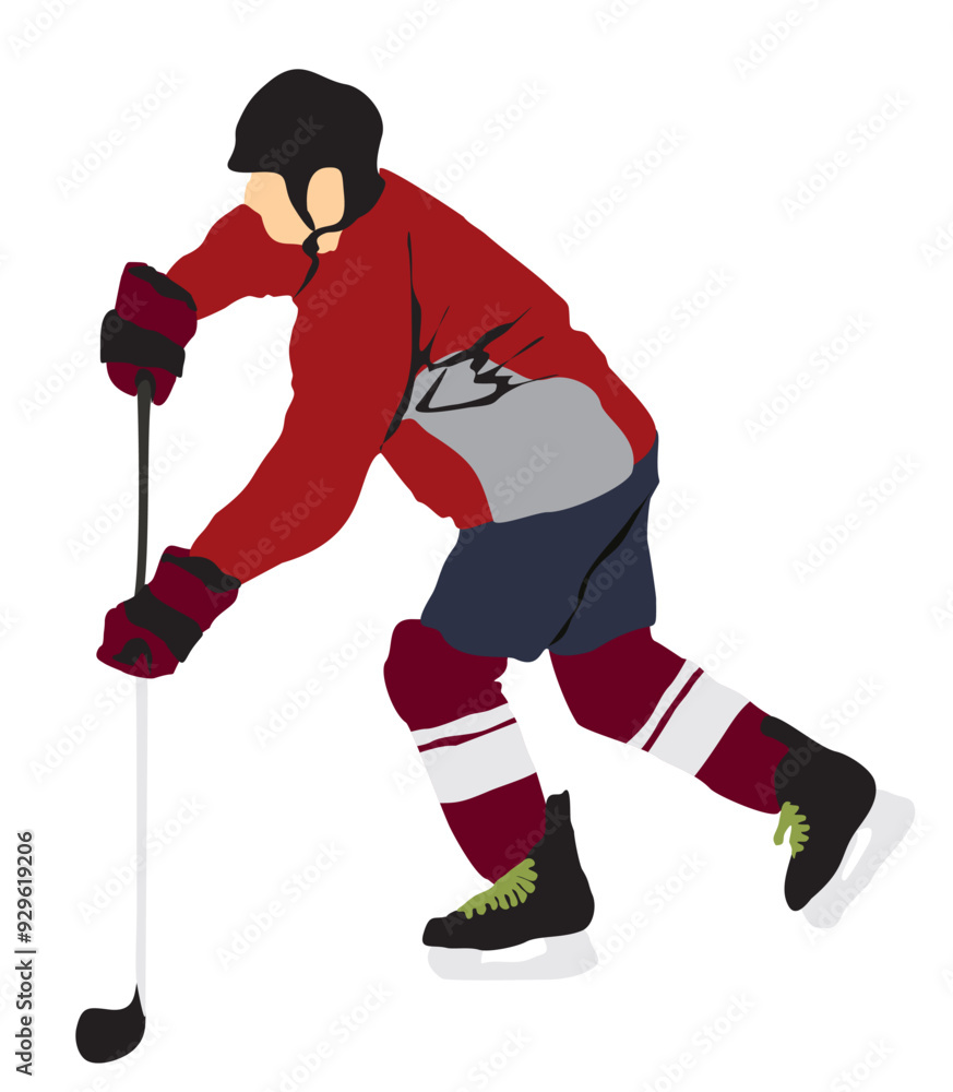 Fototapeta premium full isolated ice hockey player vector illustration