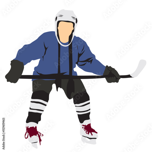 ice hockey player vector illustration full isolated