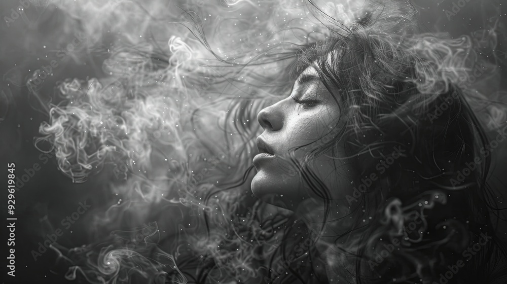 portrait of a woman smoke ash portrait of a woman smoke ash