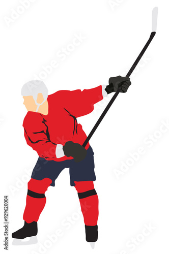 ice hockey player vector illustration full isolated