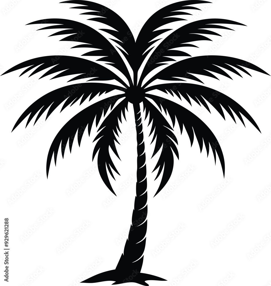 A black palm tree silhouette vector illustration high quality art work. A black palm tree silhouette vector illustration high quality art work.