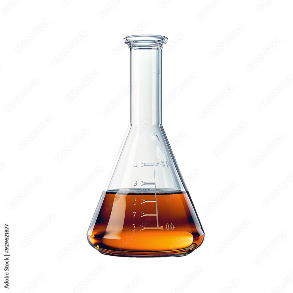 Laboratory Experiment in Glass Beaker  isolated on white background.png

