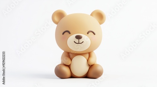 Cute 3D Rendered Bear Toy