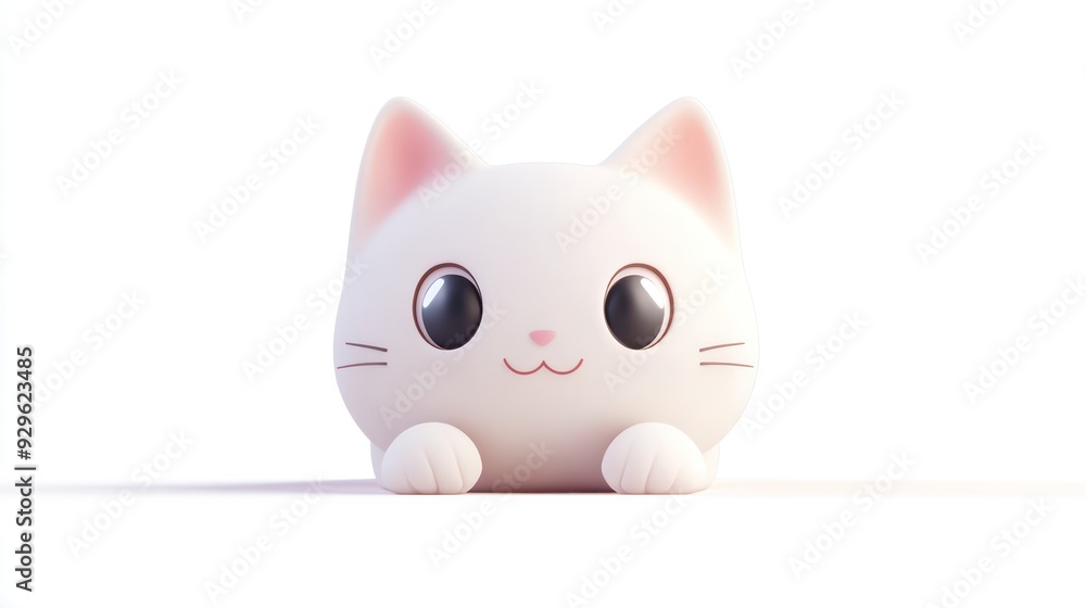 Cute Cartoon Cat with Big Eyes Cute Cartoon Cat with Big Eyes