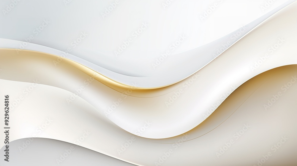 Abstract white and gold wavy background. Abstract white and gold wavy background.