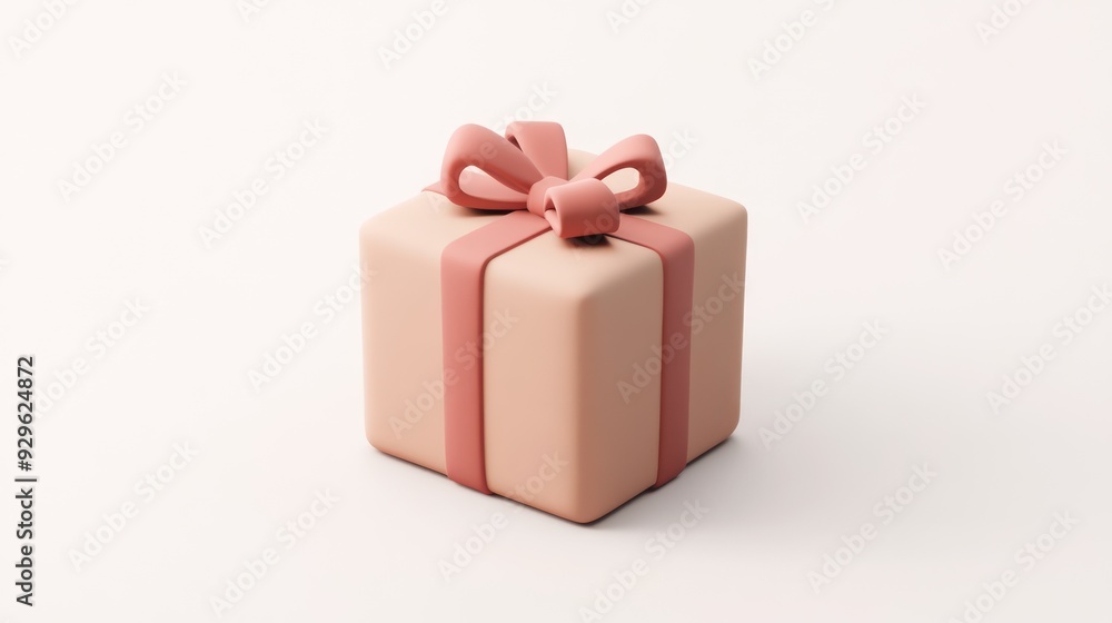 A Pink Gift Box with a Pink Bow A Pink Gift Box with a Pink Bow