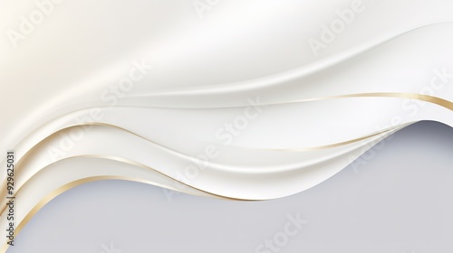 Abstract white and gold wavy background.