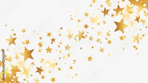 Golden Stars on White Background for Elegant and Festive Design