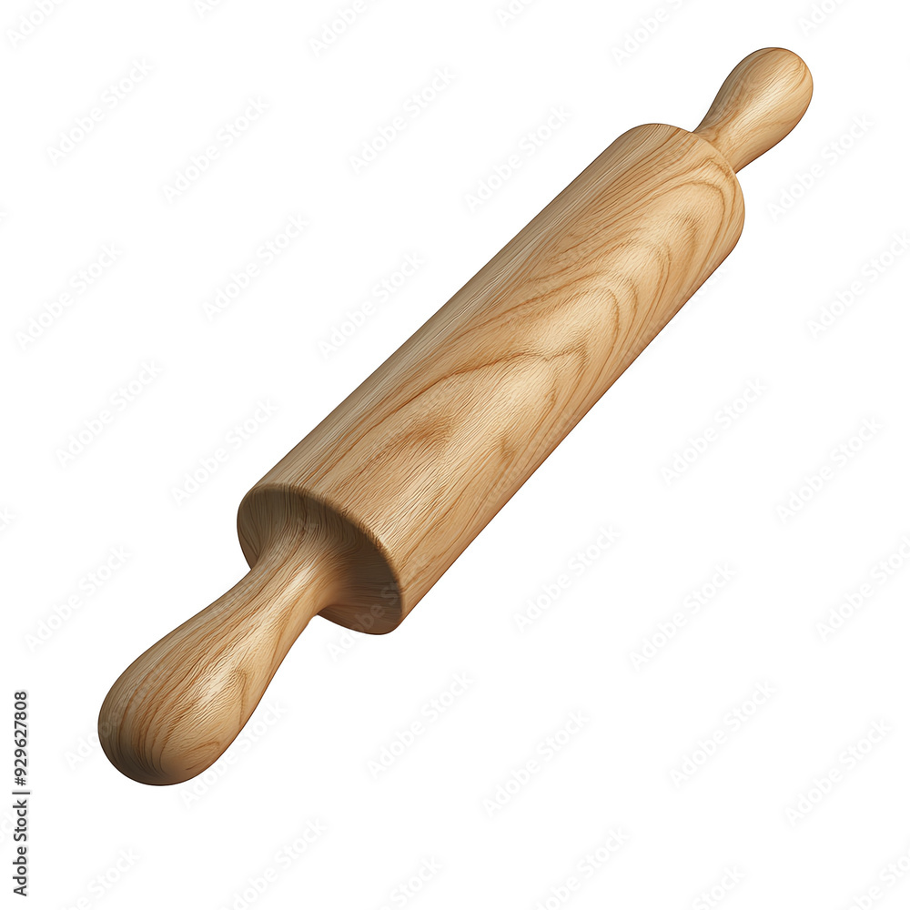 3D cartoon of A rolling pin used by a baker. on transparent background 3D cartoon of A rolling pin used by a baker. on transparent background