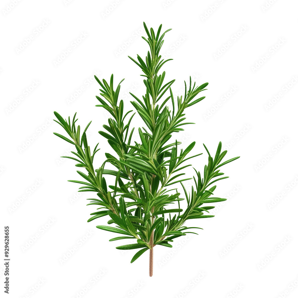 Fototapeta premium Fresh green rosemary herb isolated on white background