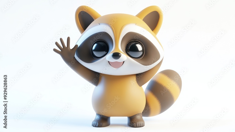 Cute Raccoon Waving Cute Raccoon Waving