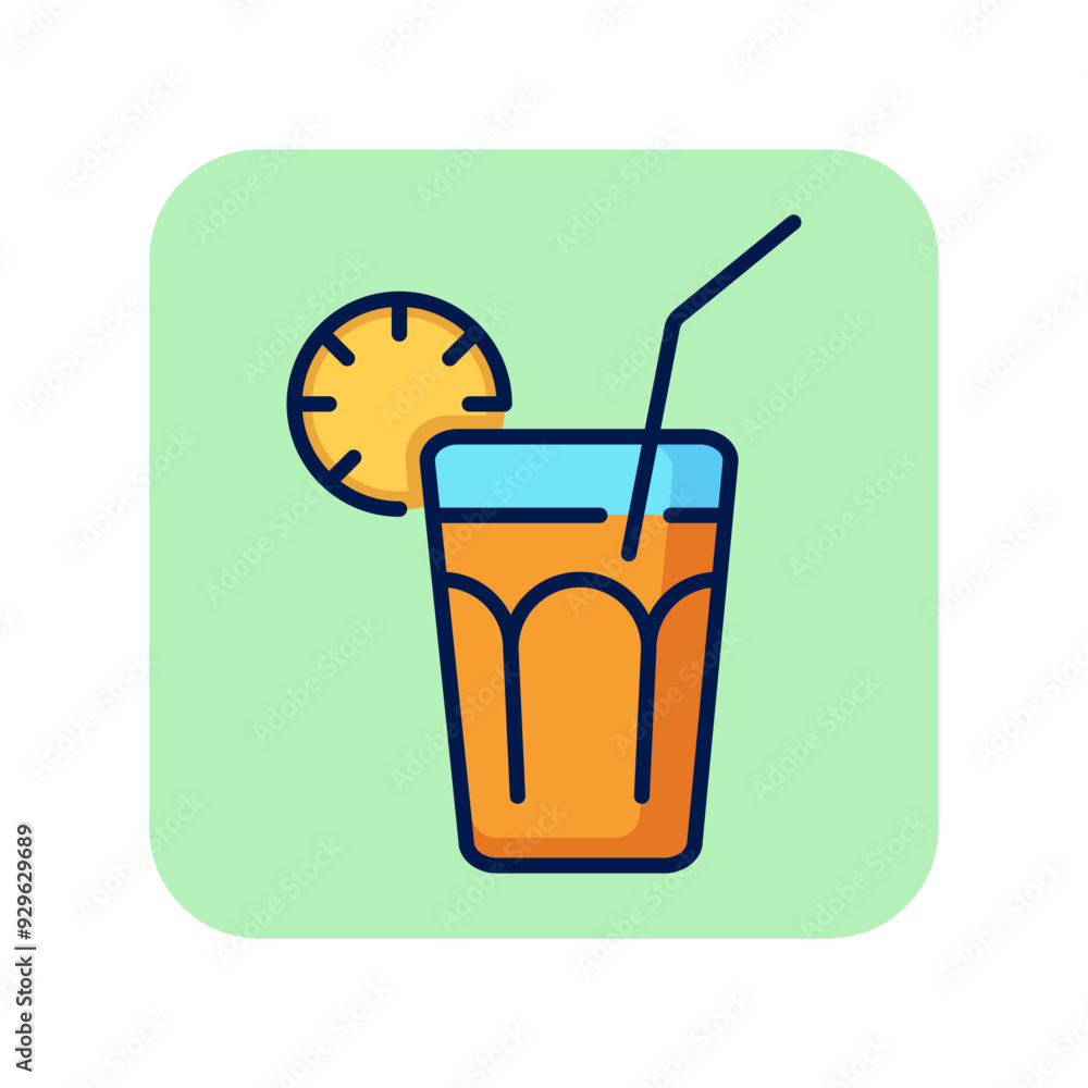 Long island line icon. Glass, lime, lemon, straw. Cocktail concept. Can be used for topics like alcoholic drinks, bar, restaurant menu Long island line icon. Glass, lime, lemon, straw. Cocktail concept. Can be used for topics like alcoholic drinks, bar, restaurant menu