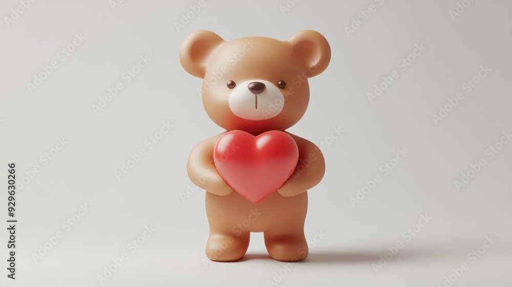 Cute Teddy Bear Holding a Heart Cute Teddy Bear Holding a Heart