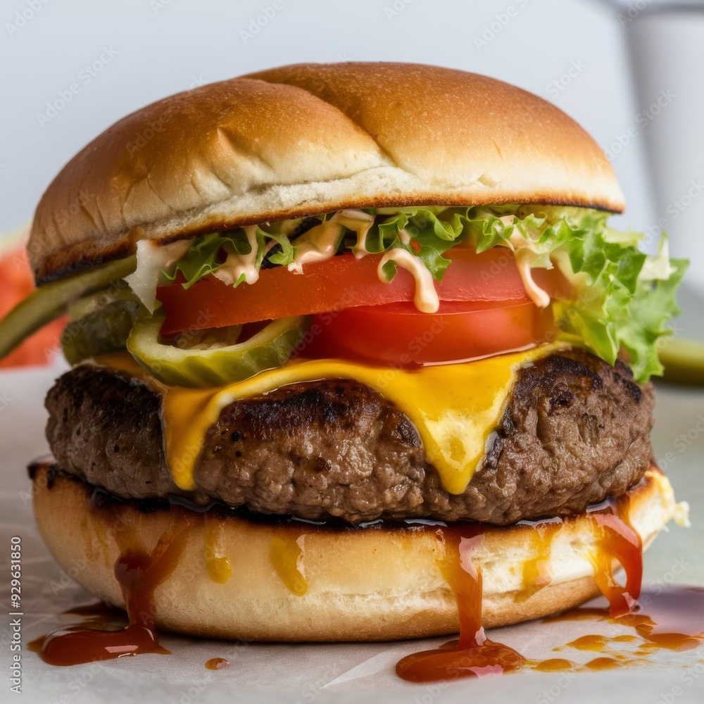 Hamburger on a plate Hamburger on a plate