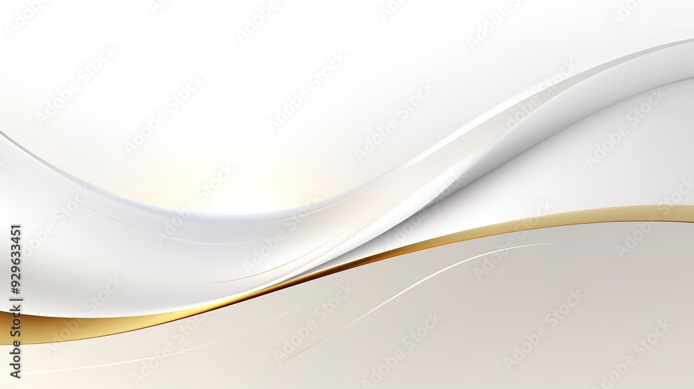 Abstract white background with gold curve. Abstract white background with gold curve.
