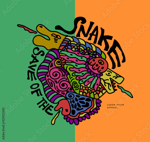 Doodle save of the snake design