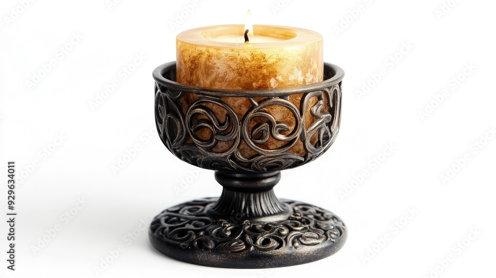 Decorative candle holder, on the white background Decorative candle holder, on the white background