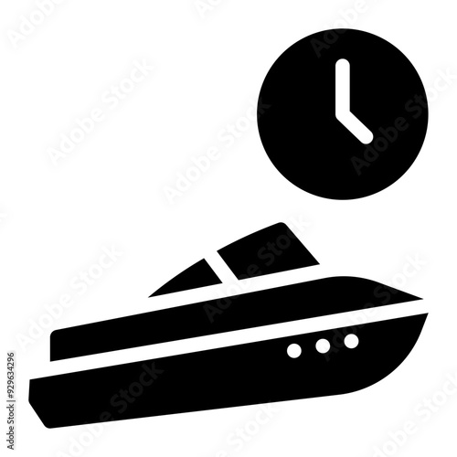 speed boat glyph icon