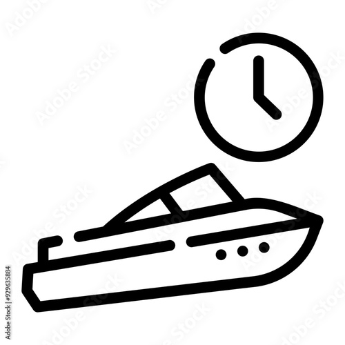 speed boat line icon