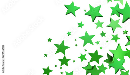 Frame made with green stars,3d Green stars frame