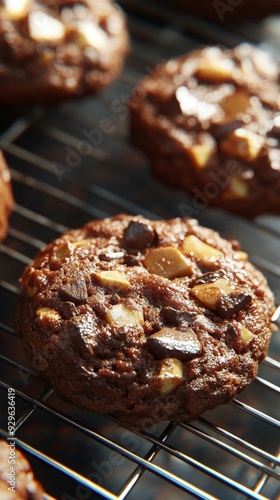 Wallpaper Mural Freshly baked cookies, made from fair-trade ingredients, on a cooling rack, soft morning light Torontodigital.ca