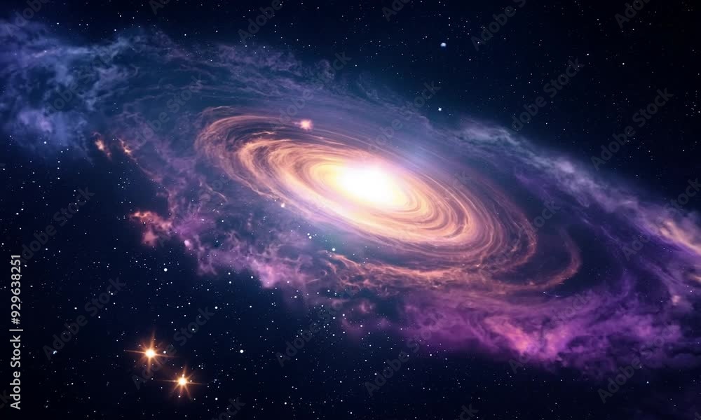 Galaxy and Nebula with Stars in Outer Space Galaxy and Nebula with Stars in Outer Space