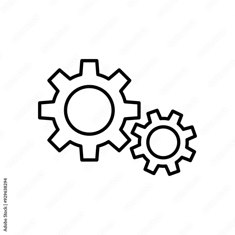 setting Icon vector illustration. Cog settings sign linear illustration for web and app on white background..eps setting Icon vector illustration. Cog settings sign linear illustration for web and app on white background..eps
