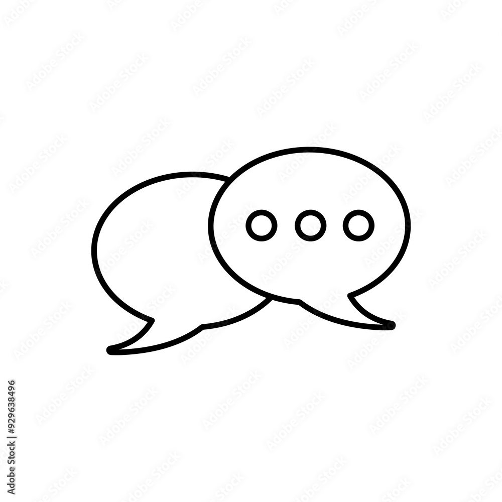 speech bubble sign, Chat icon linear illustration for web and app on white background..eps speech bubble sign, Chat icon linear illustration for web and app on white background..eps
