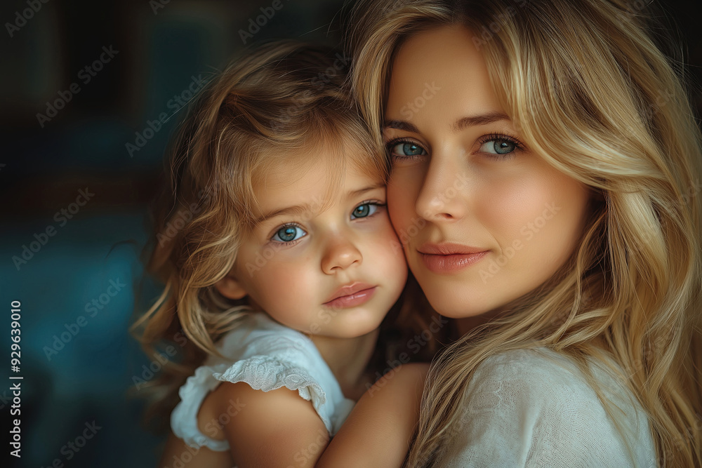 Mother and daughter sharing a tender moment of love Mother and daughter sharing a tender moment of love
