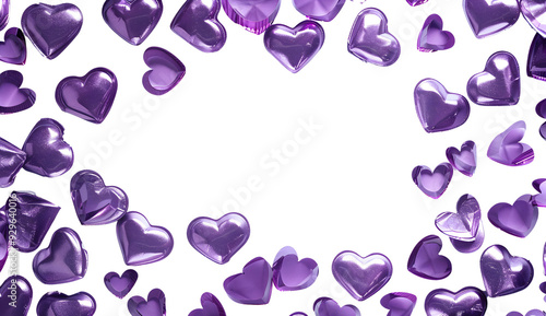 Frame made with purple heart,3d purple heart frame