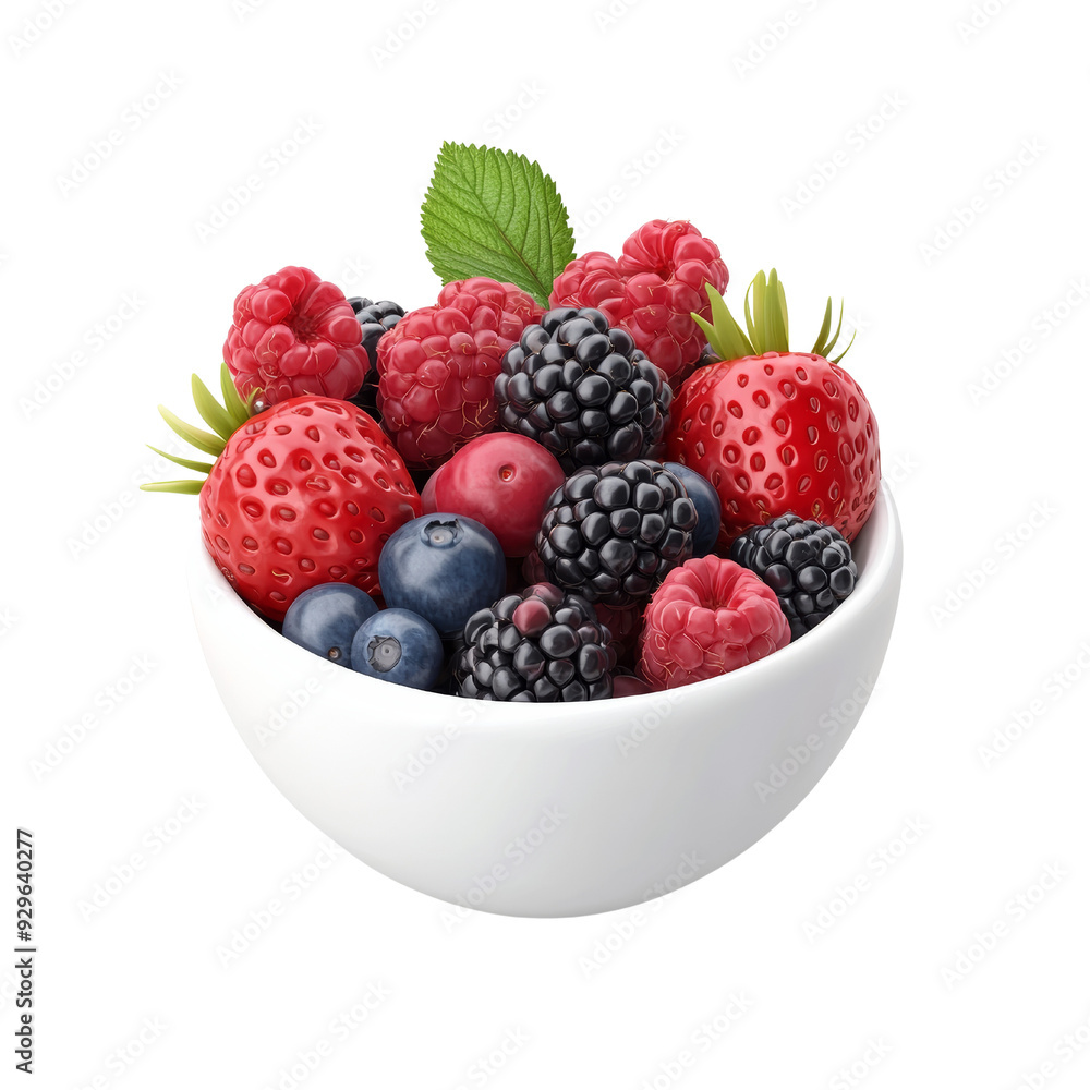 Fresh mixed berries in a white bowl, perfect for healthy snacks and desserts Fresh mixed berries in a white bowl, perfect for healthy snacks and desserts