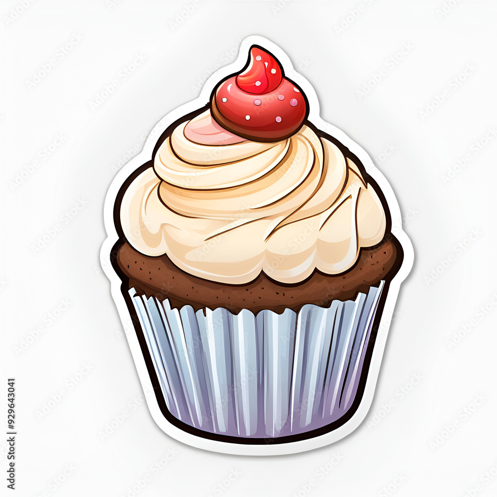 set of cupcakes with cream set of cupcakes with cream