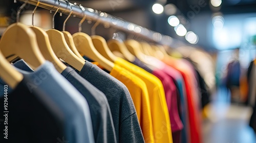 Wallpaper Mural Retail display with clothes hangers, capturing the essence of fashion shopping in a store. Torontodigital.ca